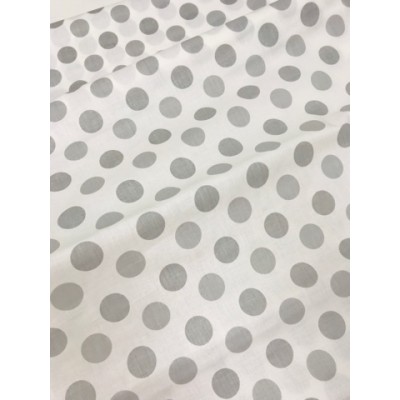 Польский хлопок 50*160 см Горошек серый 4 см
