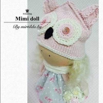 Шапочка-сова розовая